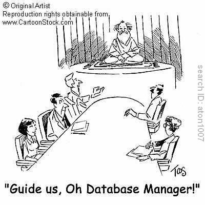 People asking the database manager for help. 